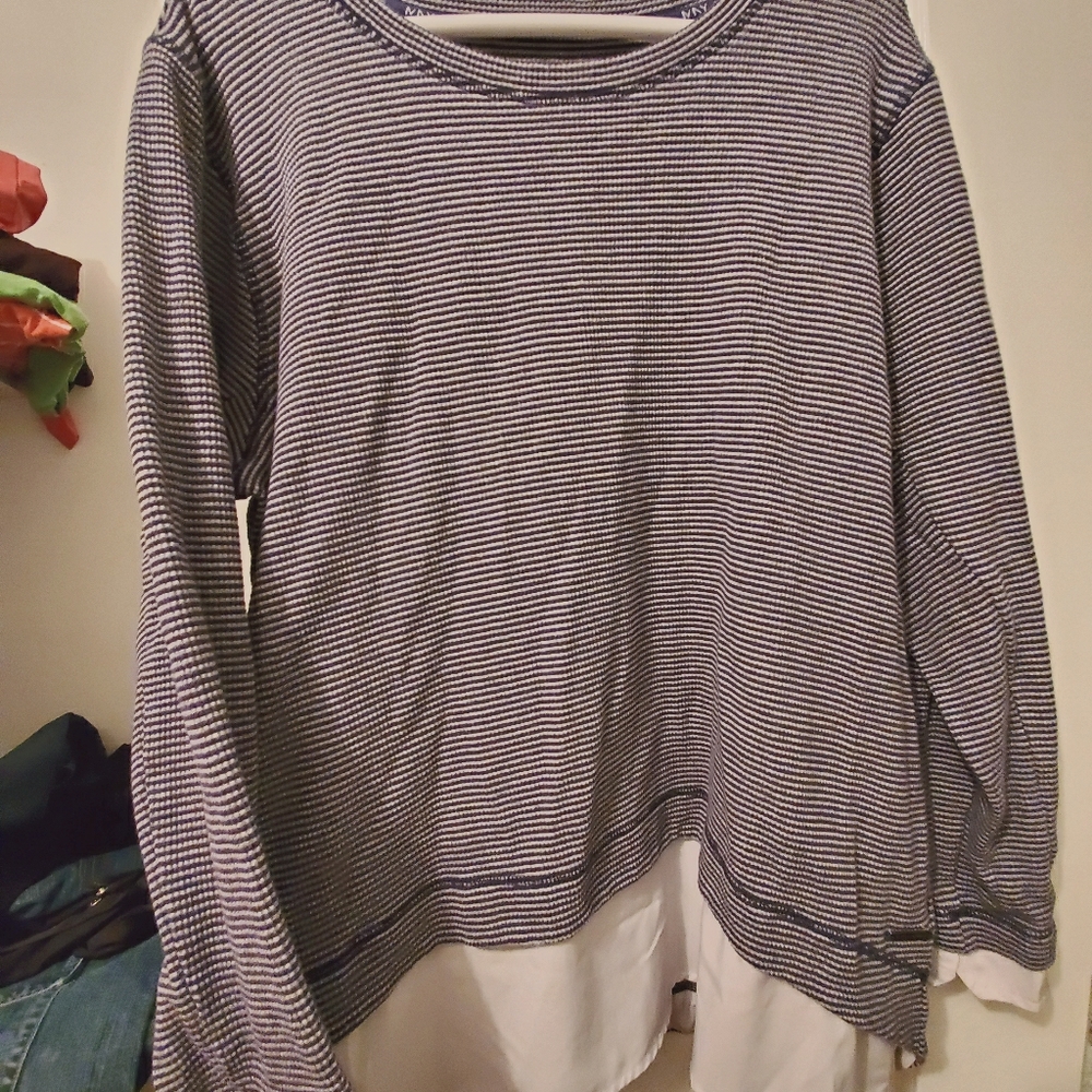 Layered Blue Striped Top